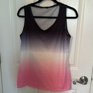 Ombré V-neck tank top